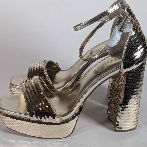 Madden Girl, Steve Madden Women's Heels in Gold Seqin in Box - Size 6,7,8,9,10 - Picture 2 of 7